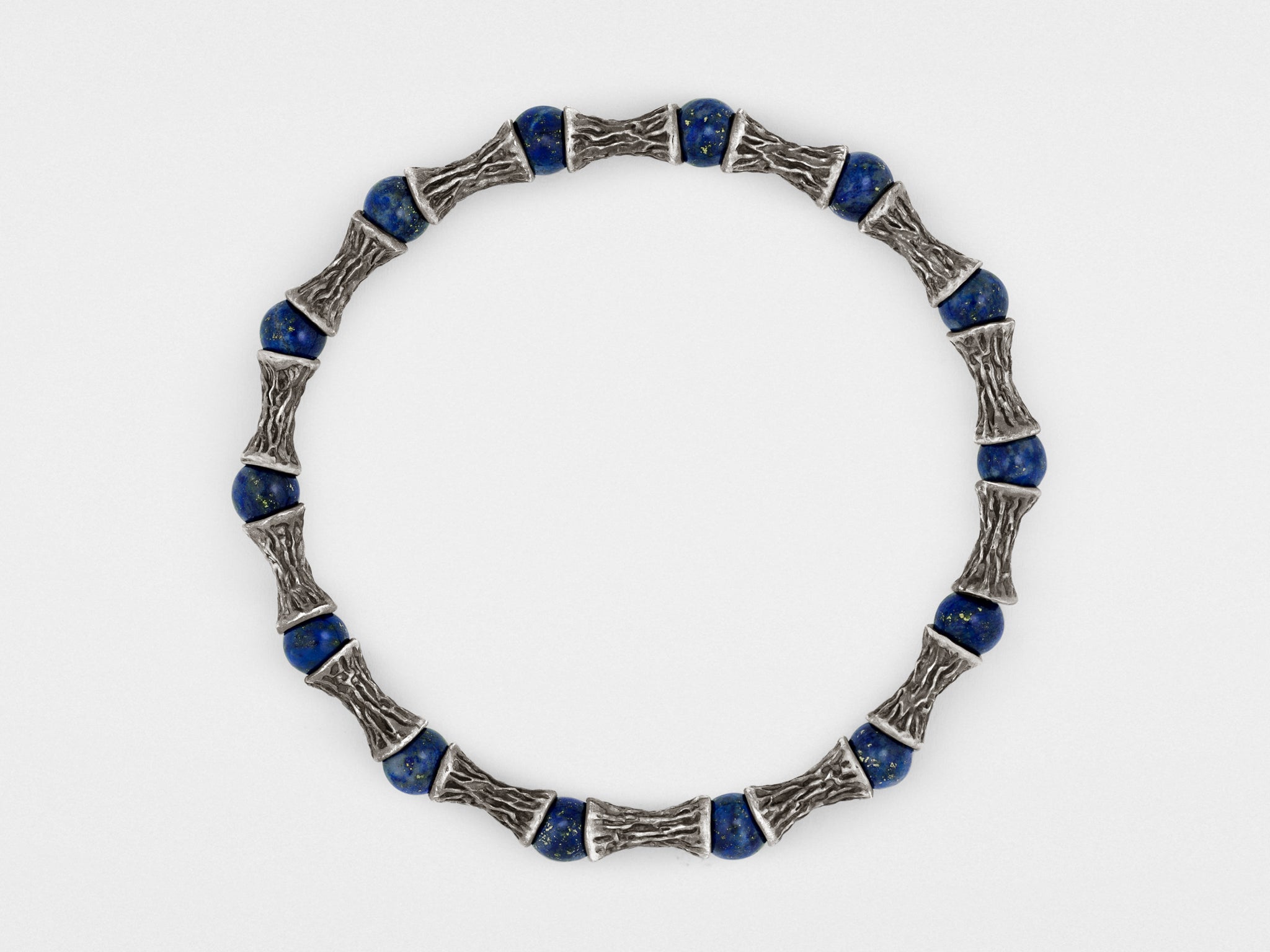 Modern blue lapis sterling silver handmade gemstone bracelet at ?6500 |  Azilaa