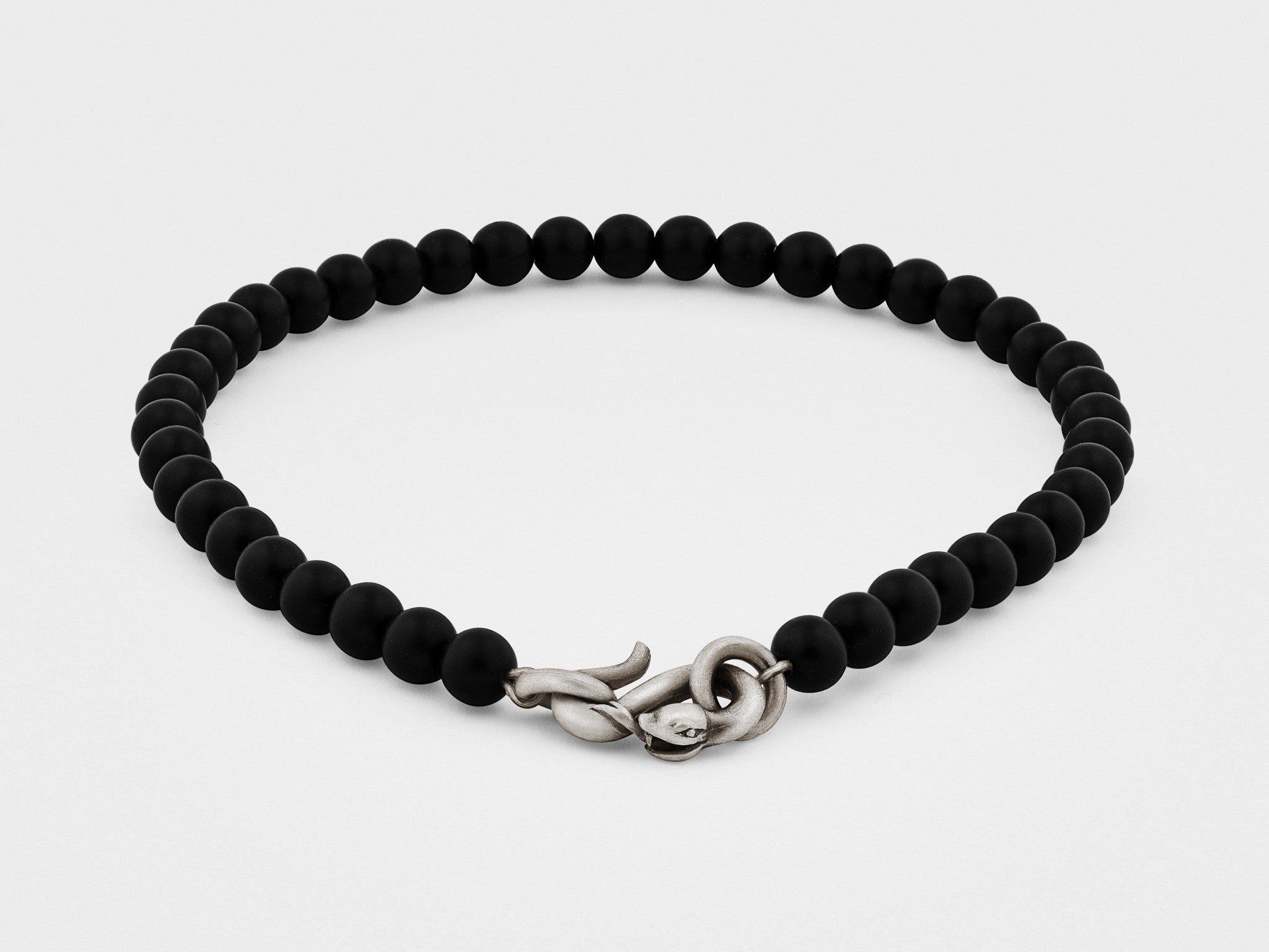 Diamond Oxidised 2024 Sterling Silver & Onyx Beads Bracelet